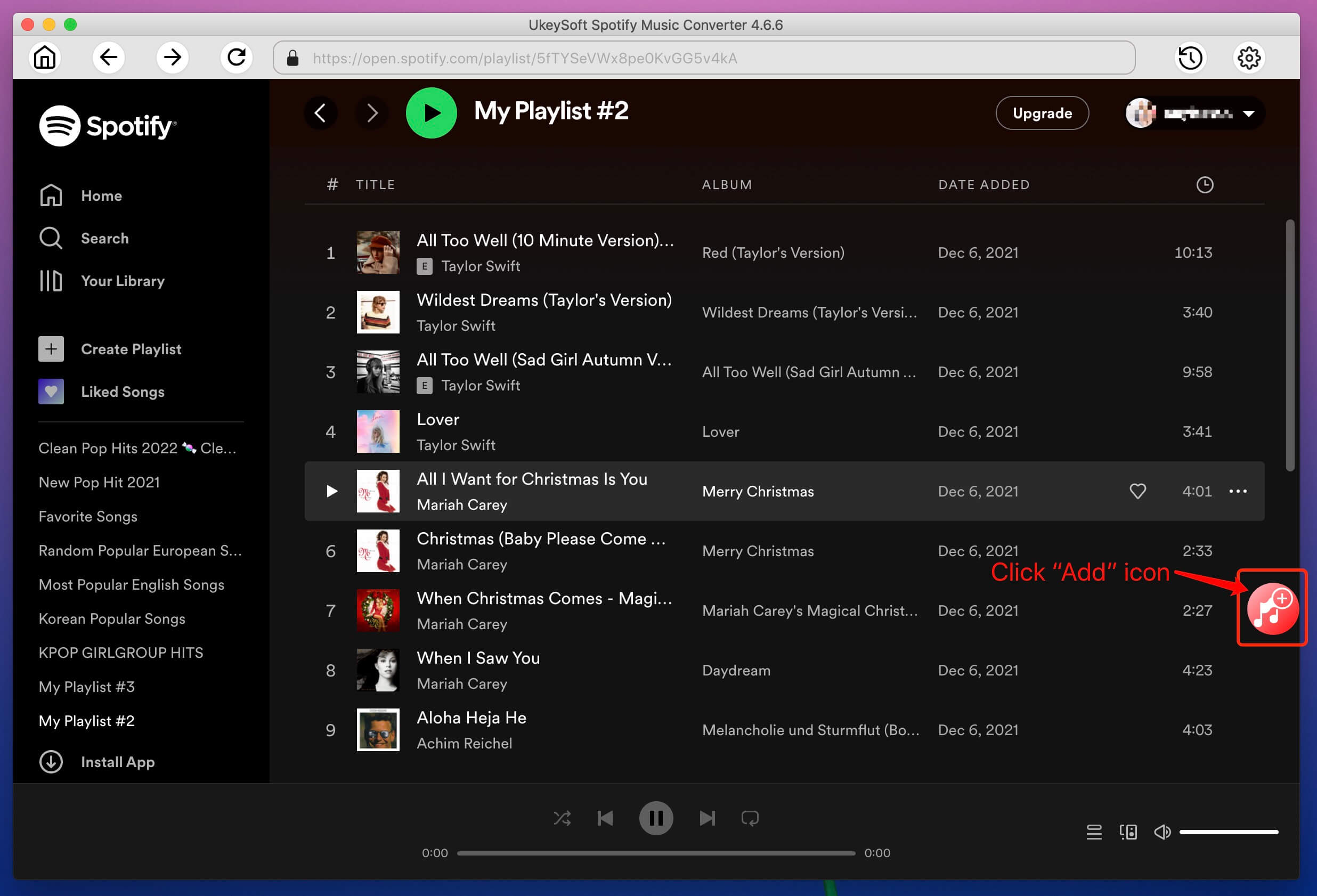 add Spotify songs links