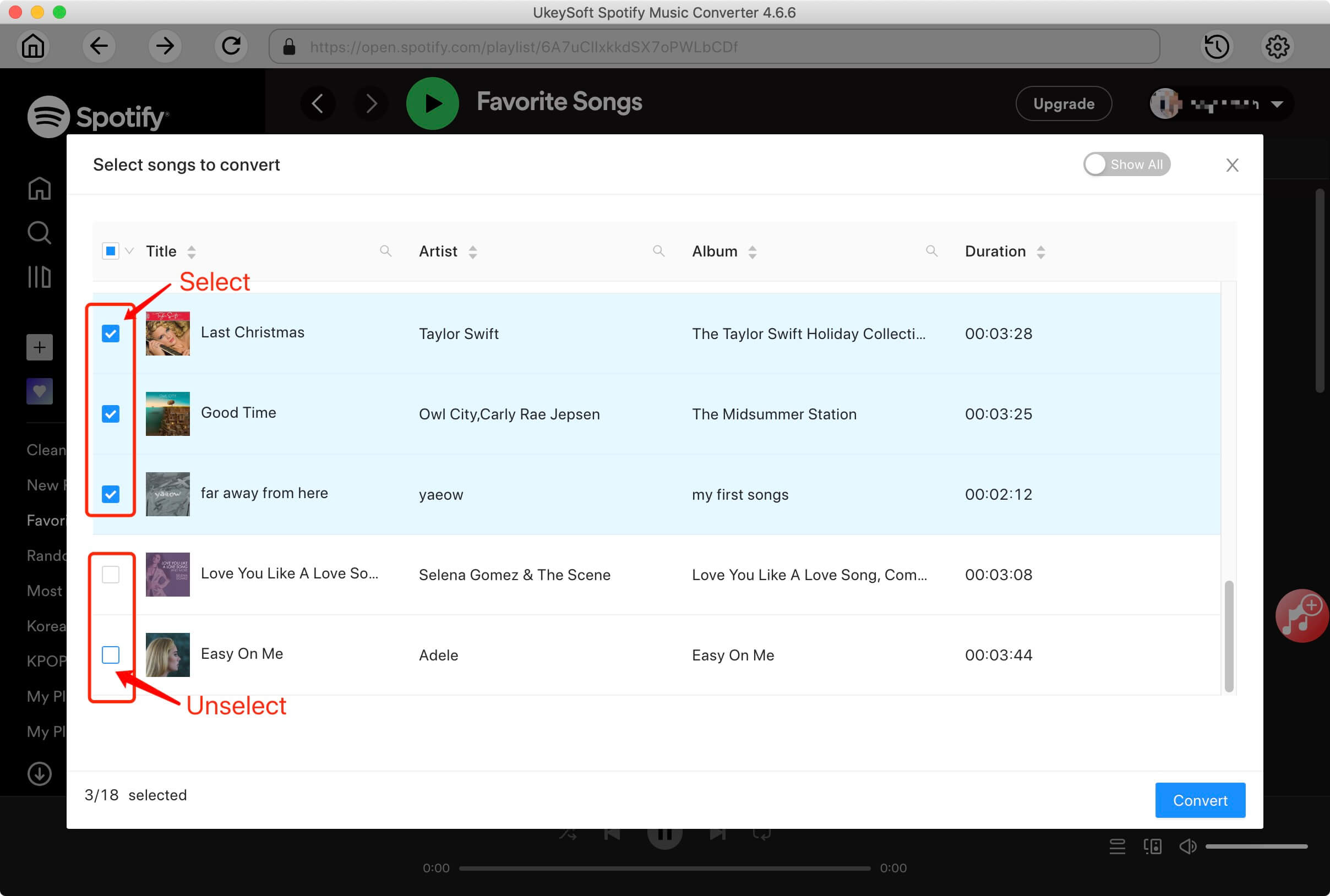add spotify songs to convert