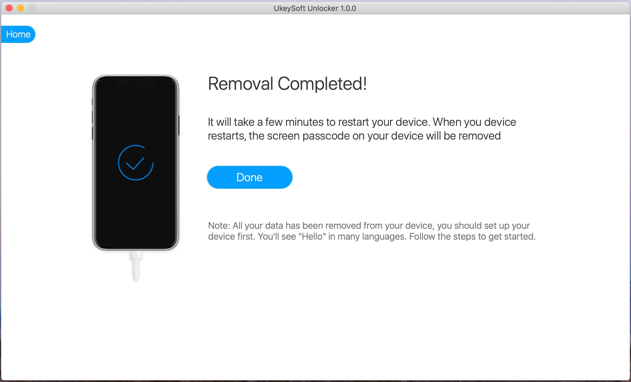 remove passcode on locked iPhone