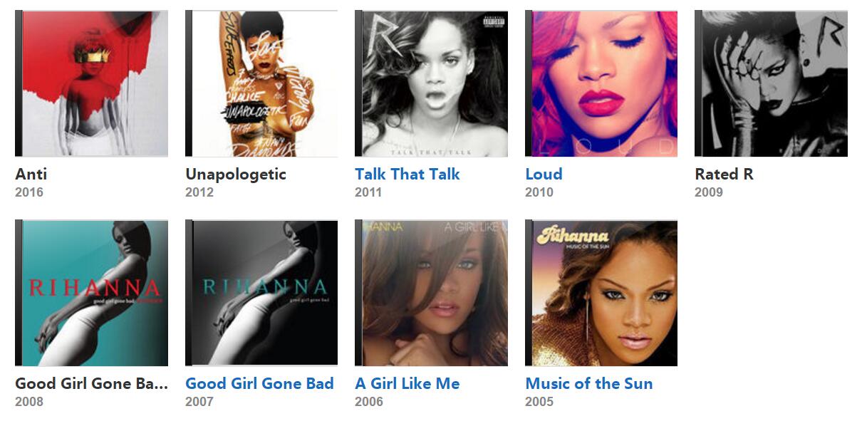 Rihanna’s Albums and Songs