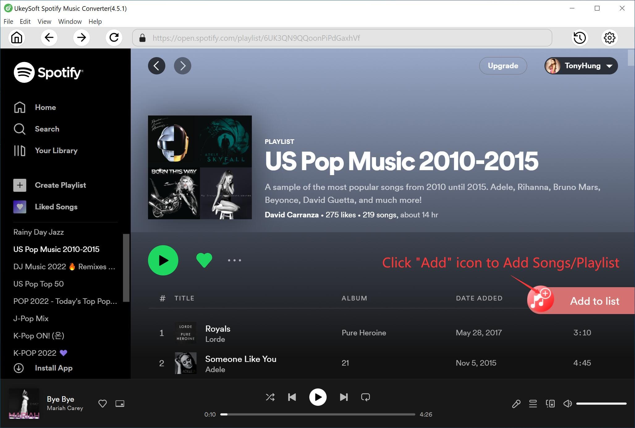 spotify şarkıları ekle