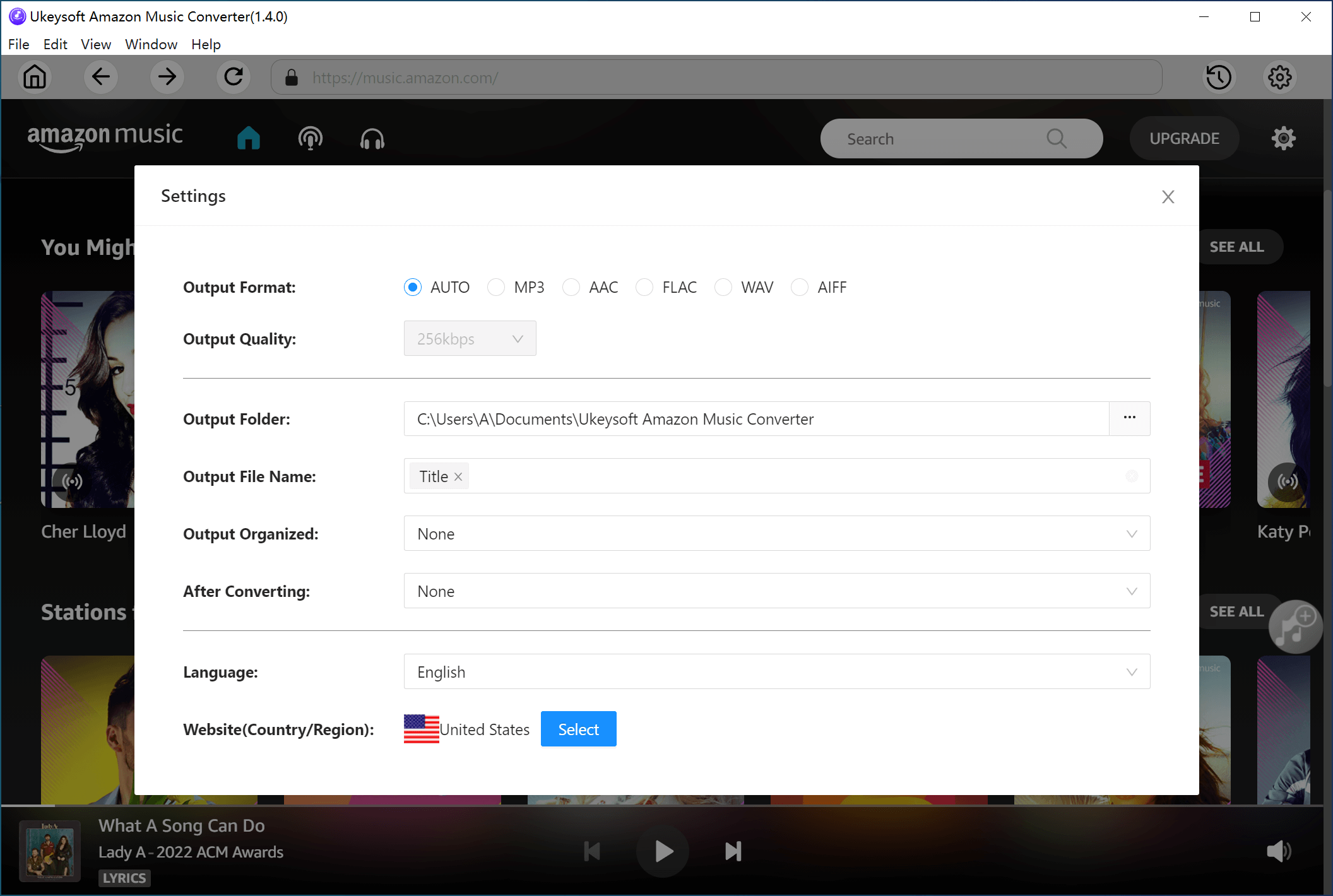 výstupní formát amazon music converter