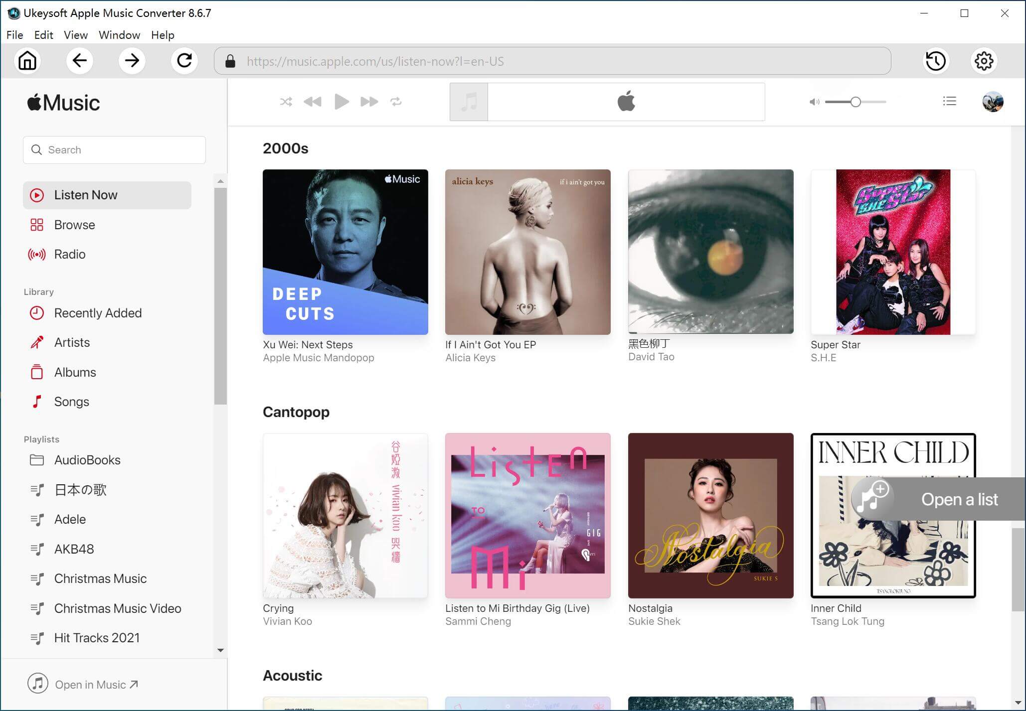 UkeySoft Apple Music Converterインターフェース