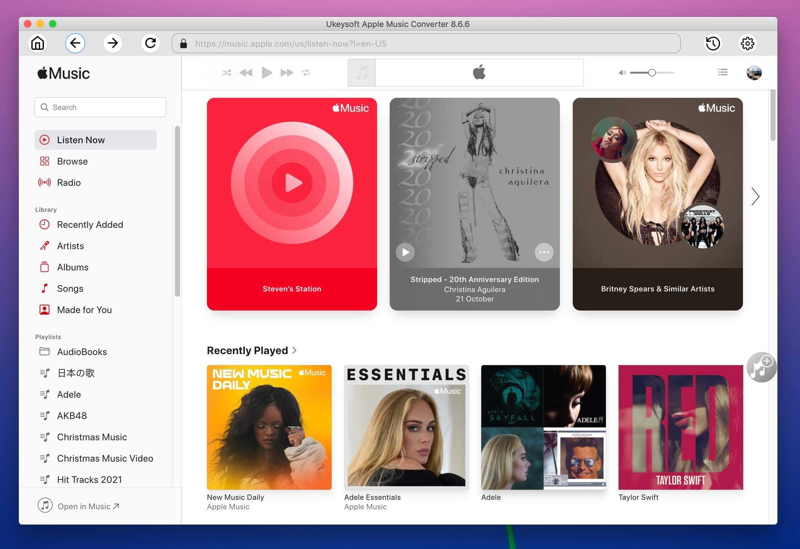 Inicie o UkeySoft Apple Music Converter