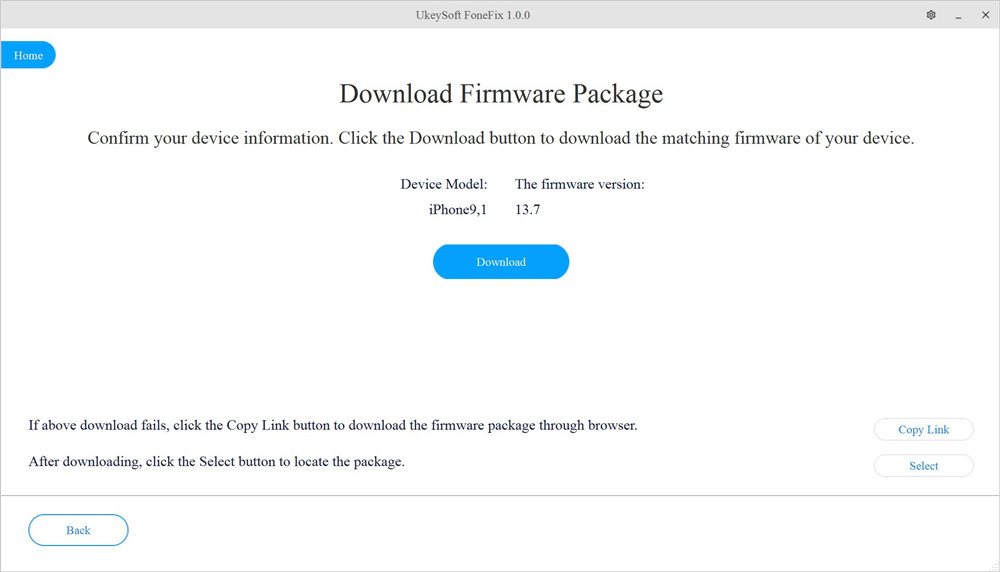 faça o download do pacote de firmware ios
