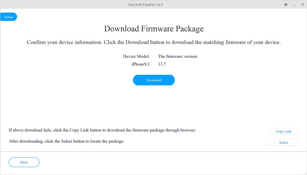 Download de juiste firmware