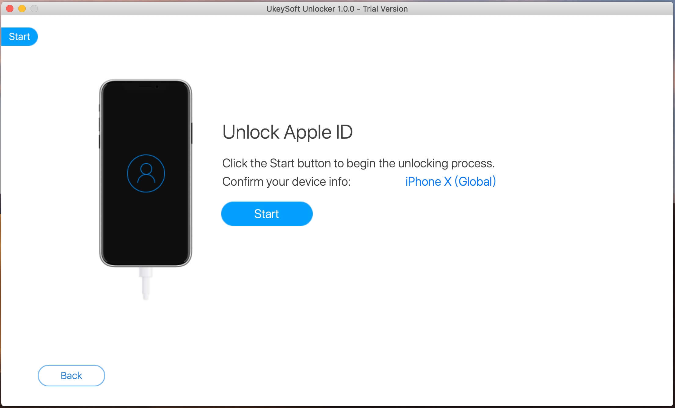 start to remove apple id without password