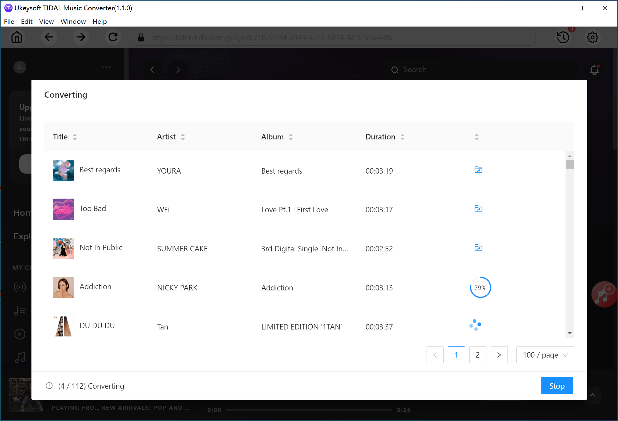 convert tidal music