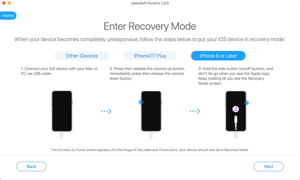 Put iPhone into recovery mode
