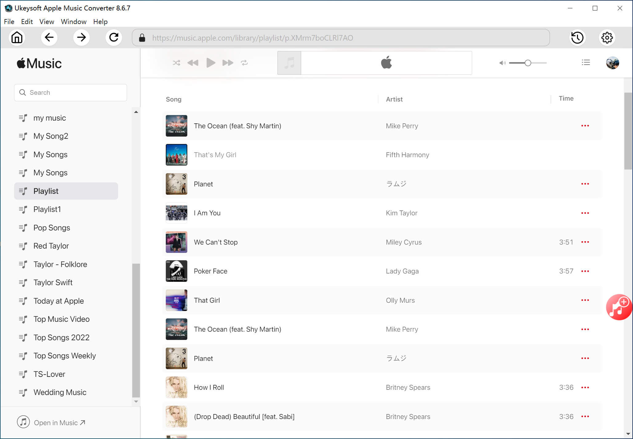 επιλέξτε τραγούδια μουσικής της Apple