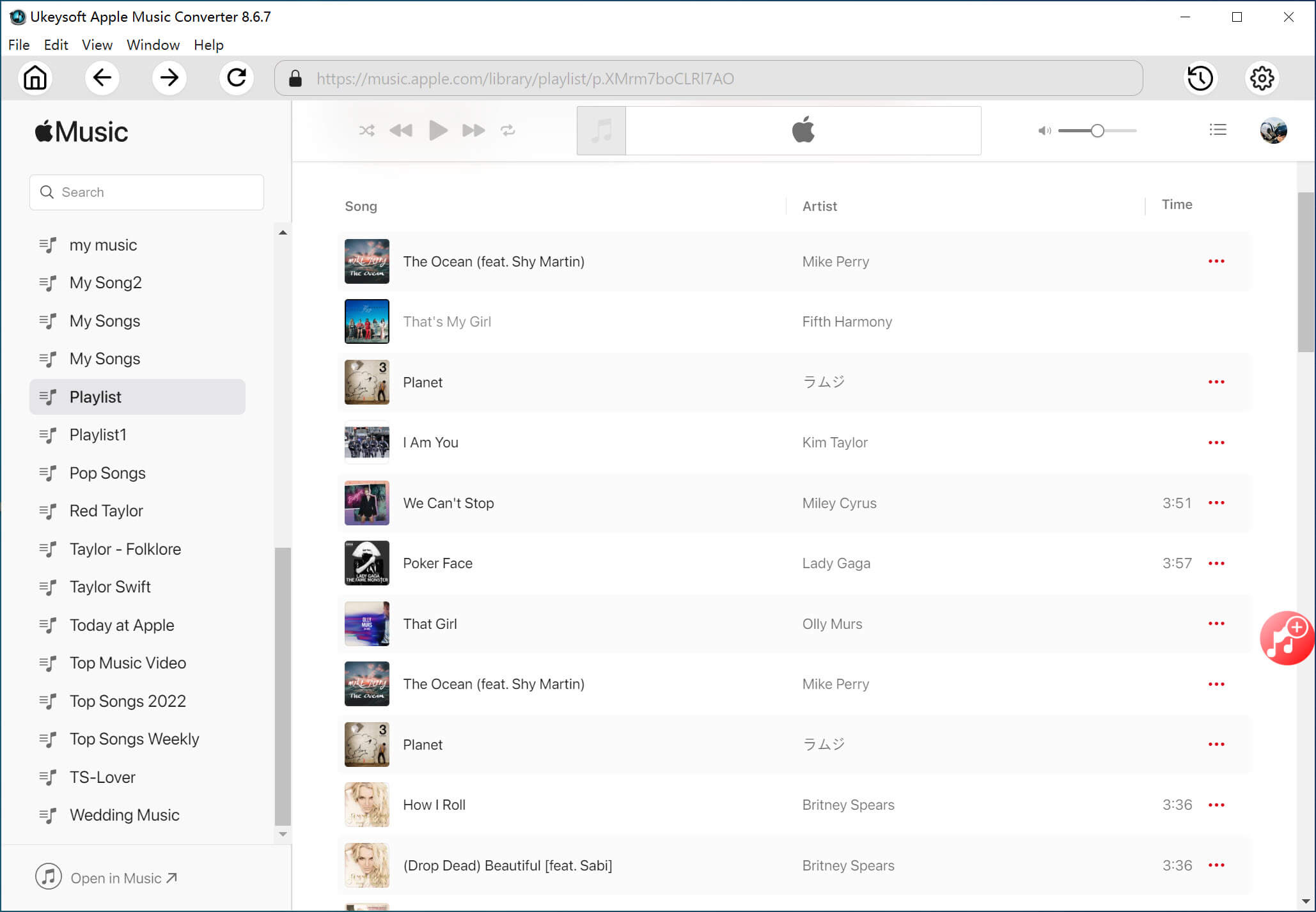 select apple music tracks