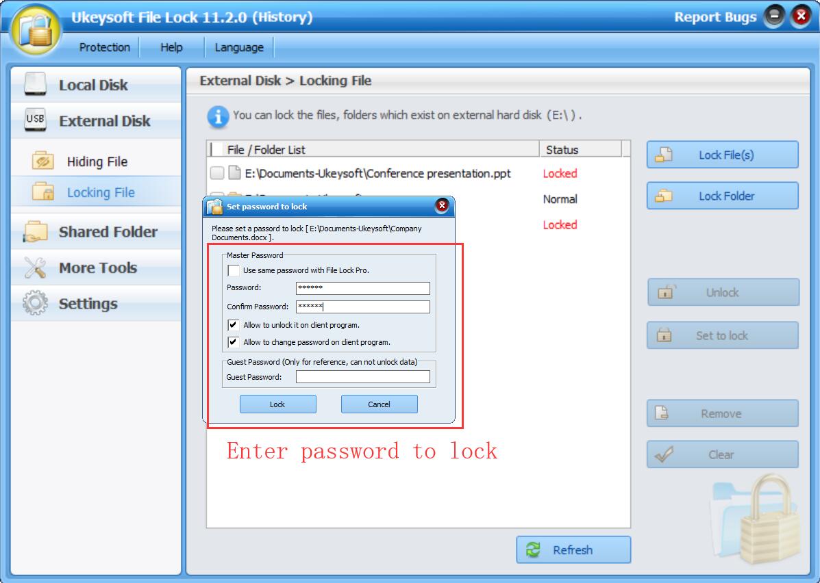 how to password protect a folder with vista