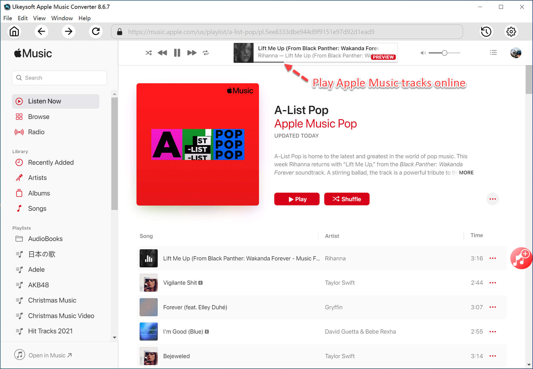 reproduciraj Apple Music online