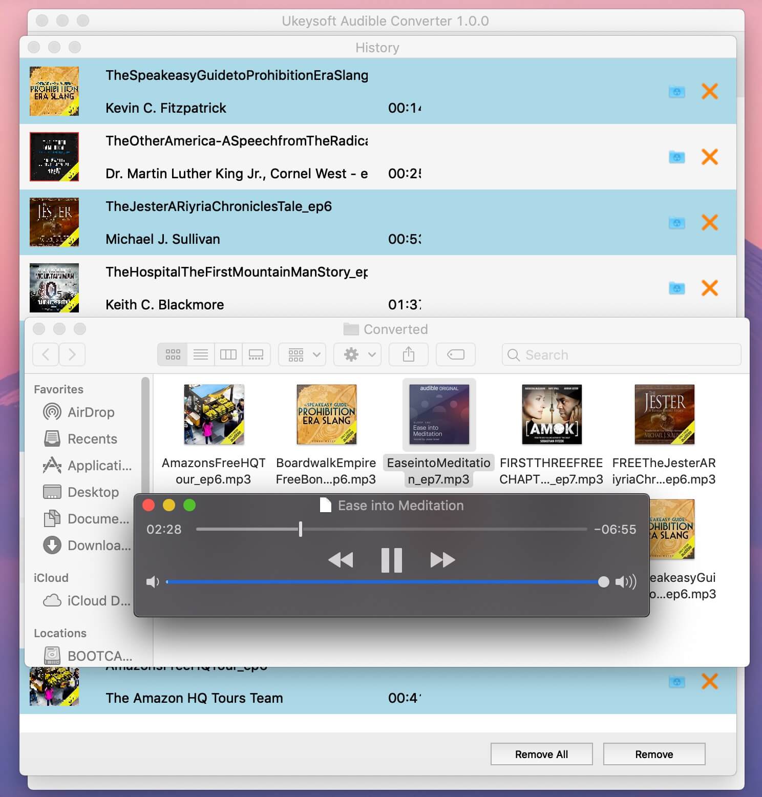 riproduci audibook quicktime player