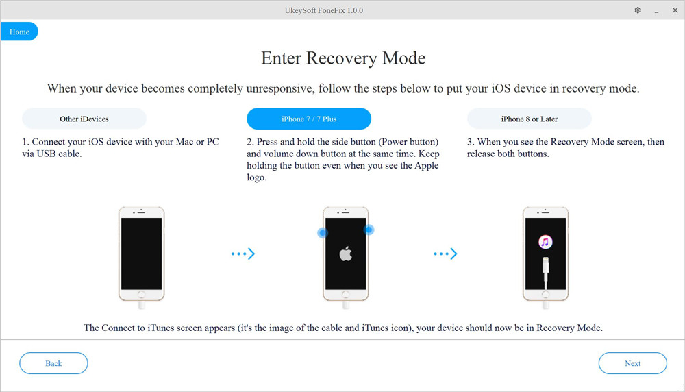 Mettre l'iPhone en mode de récupération