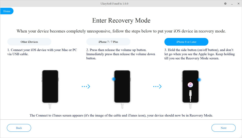 โหมดการกู้คืน iphone8-fix