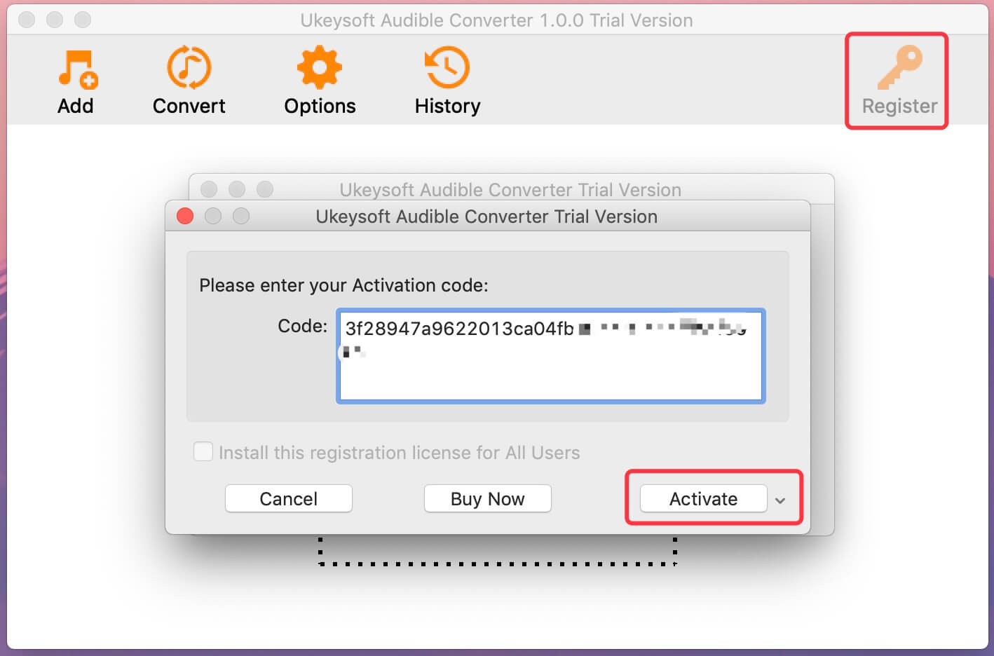 register audible converter mac