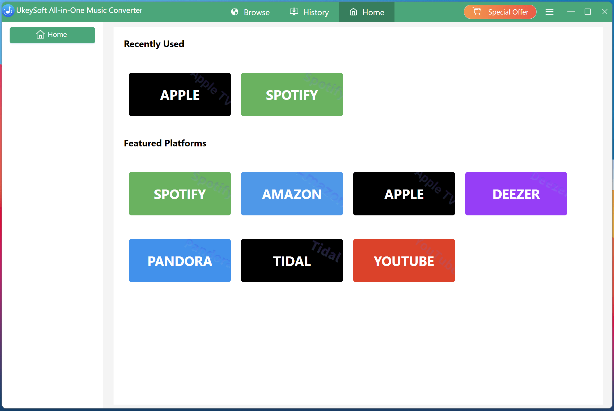 UkeySoft MusicOne Converter interface