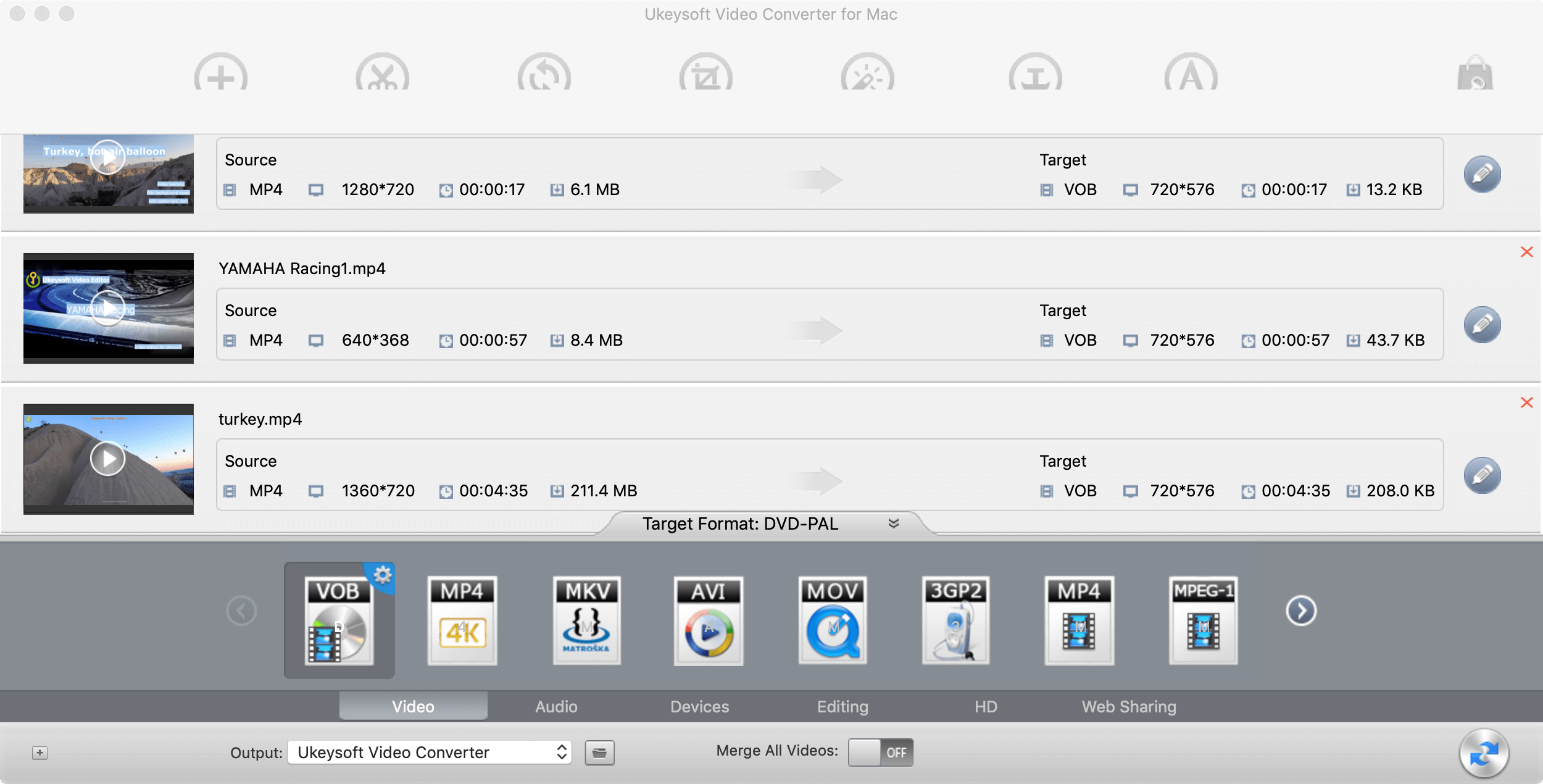 select output format