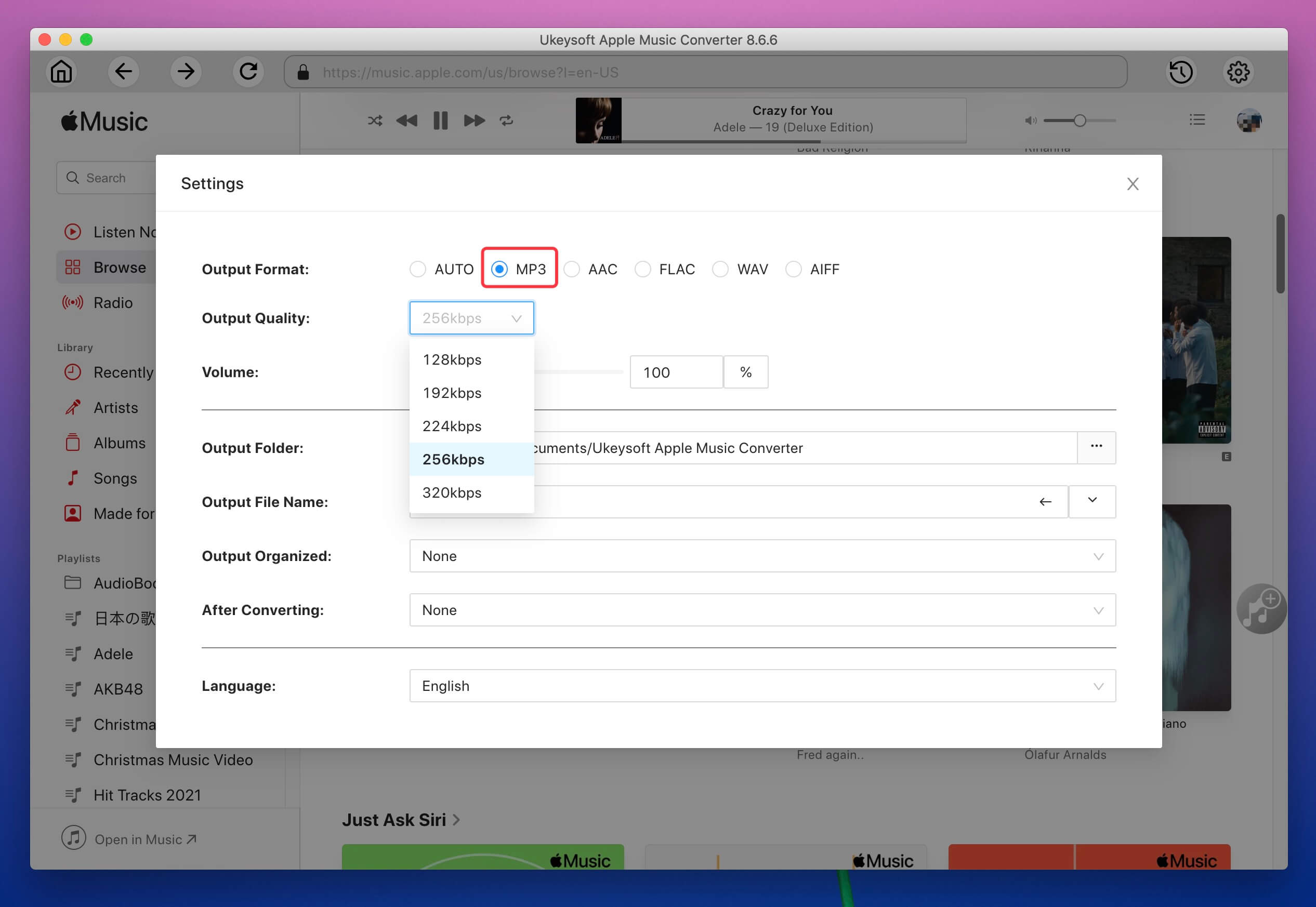 Choose output format