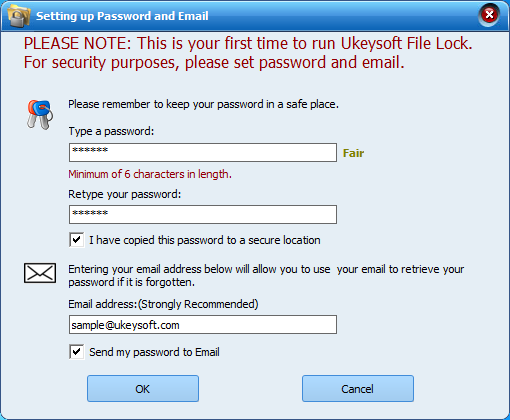 Imposta password
