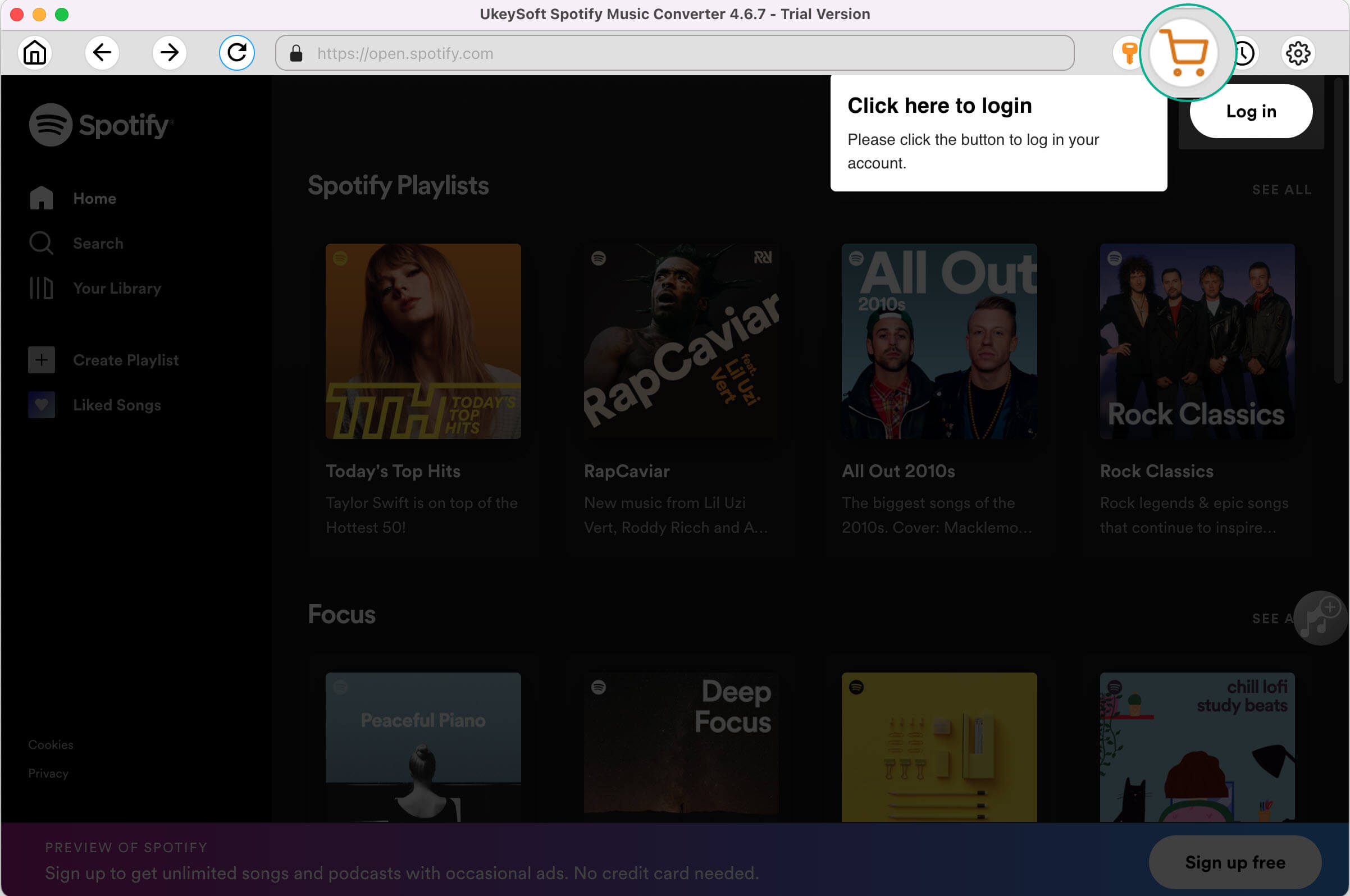 ukeysoft spotify түрлендіргішін тіркеу