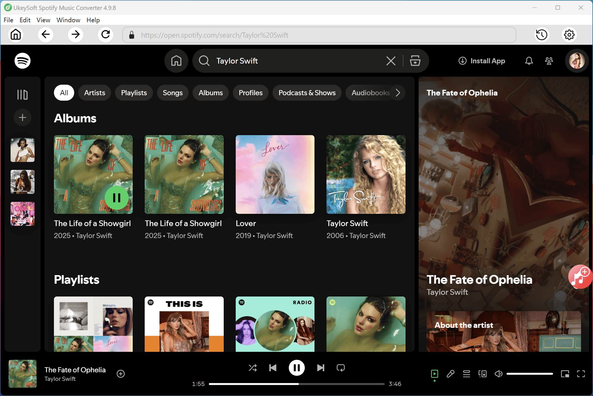 search for Taylor Swift