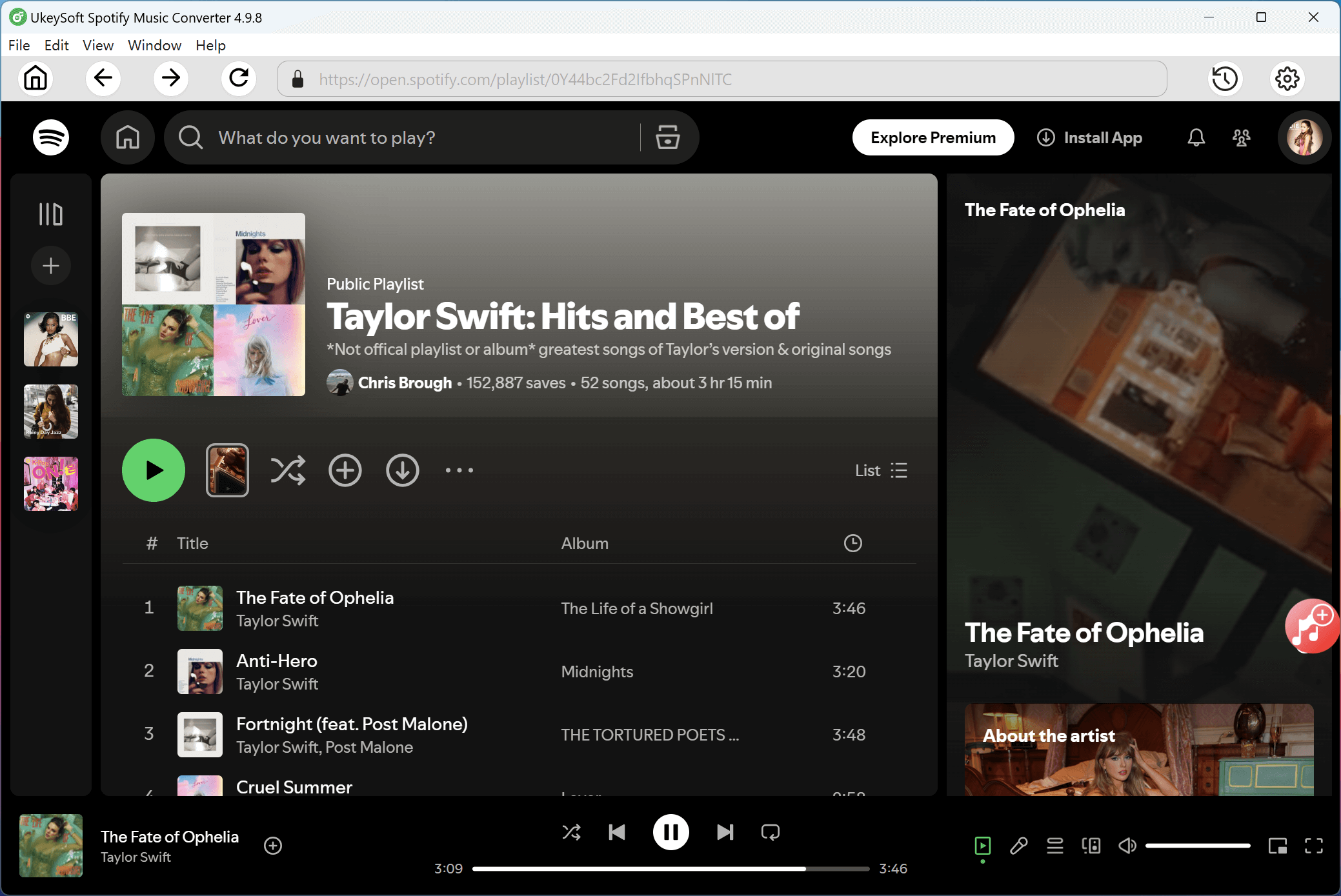 add Taylor Swift songs or Playlist