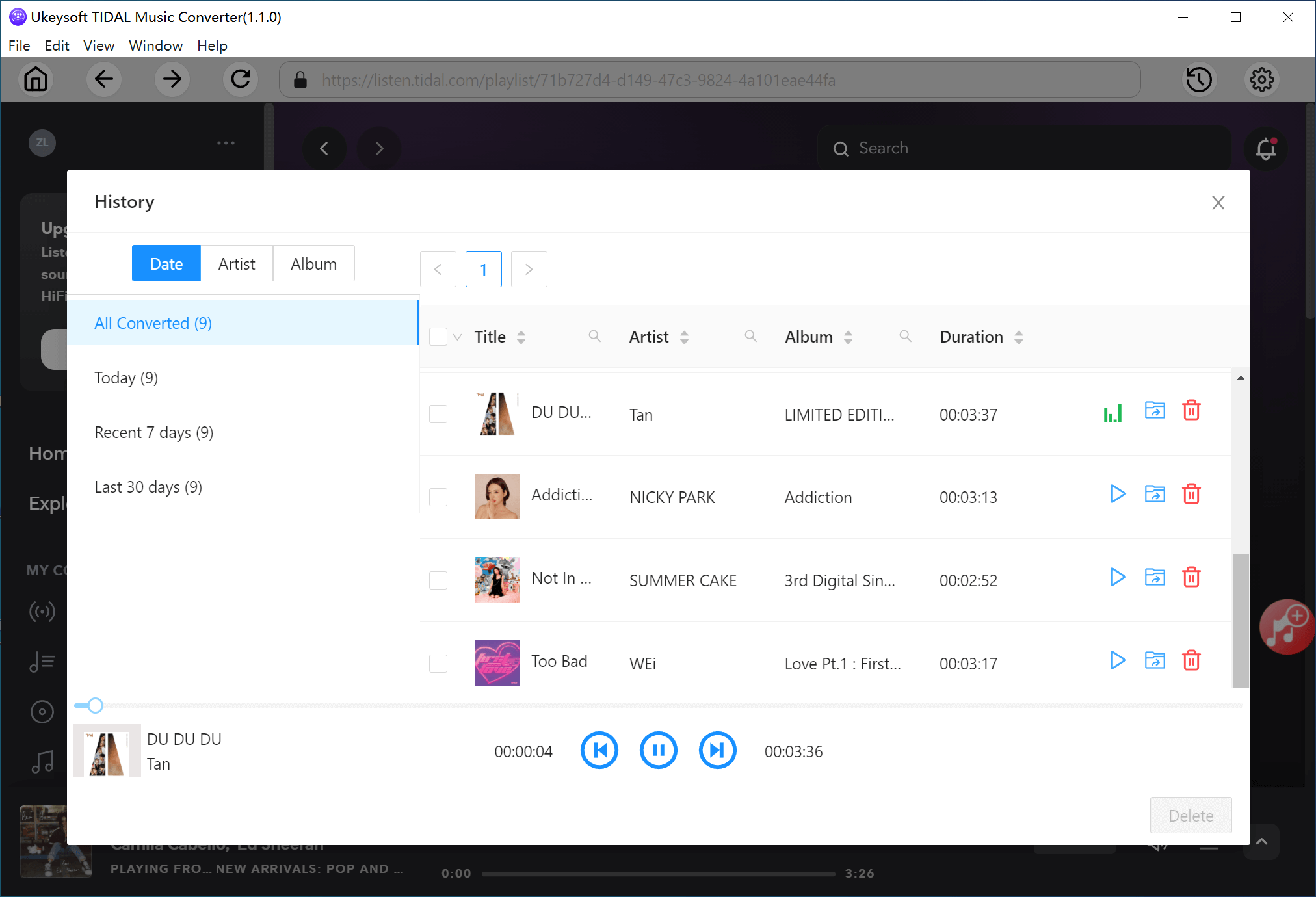 play Tidal music offline