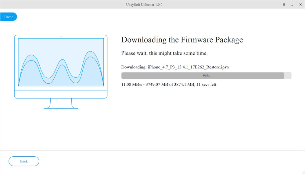 descargar el paquete de firmware para desbloquear el iPhone deshabilitado sin iTunes