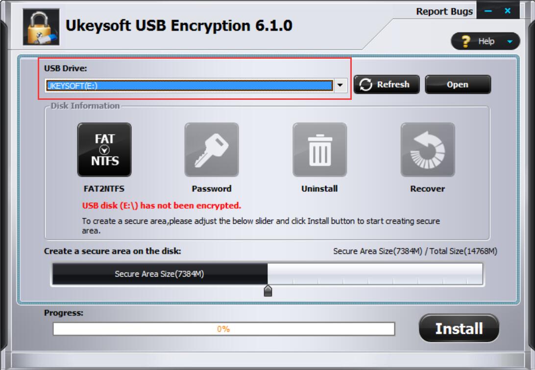 USB Encryption Step 1