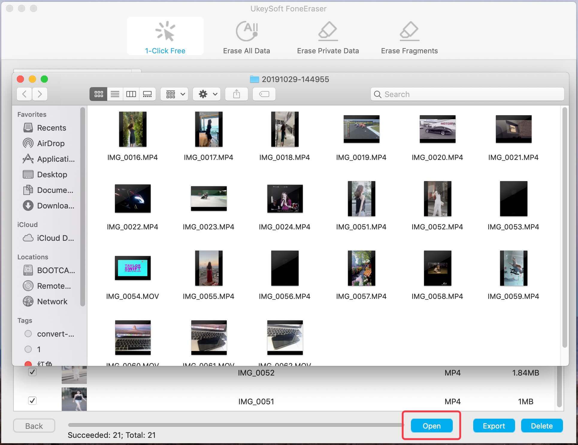 visualizzare i video di backup