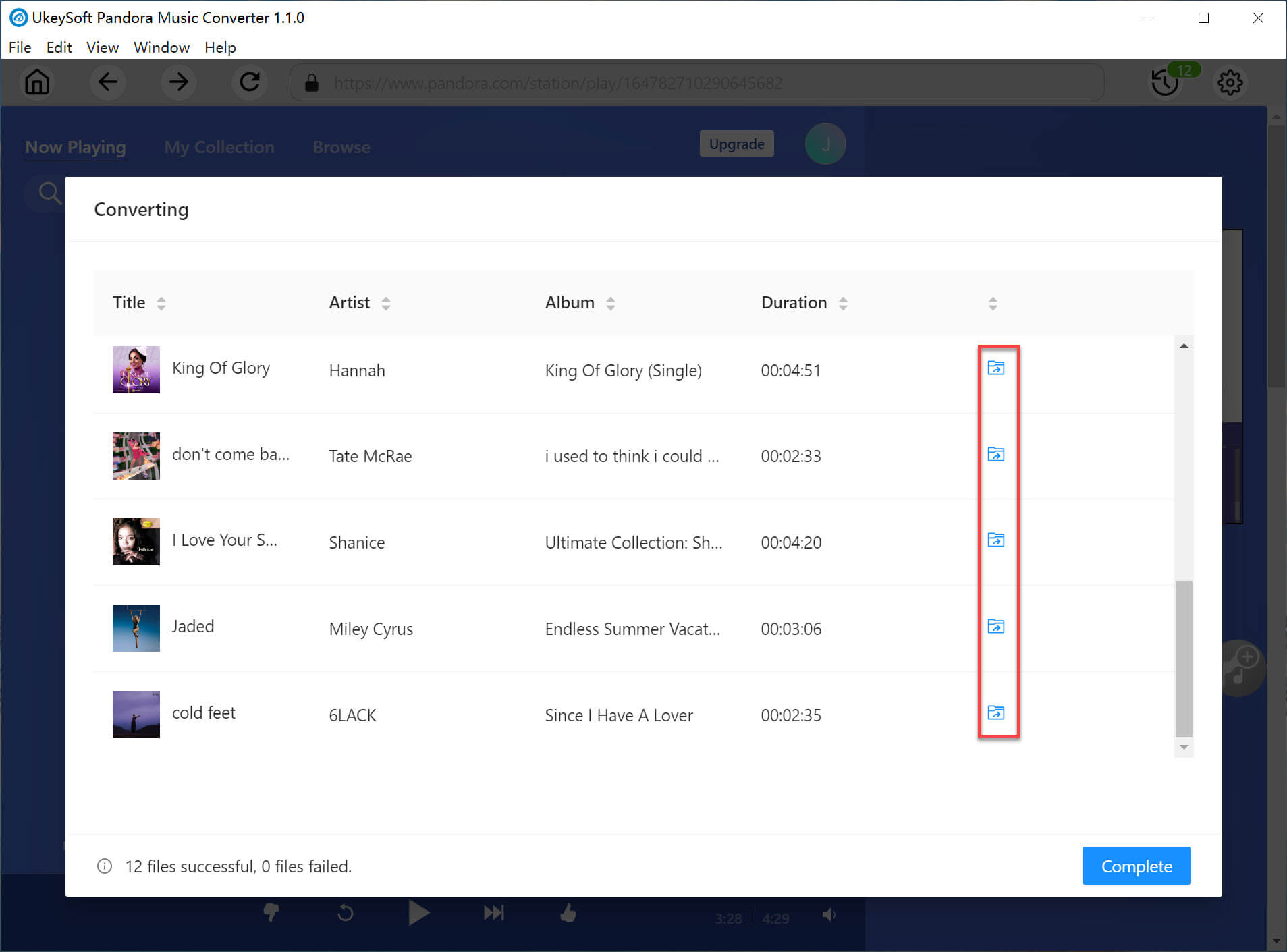 convertire la musica di pandora fine