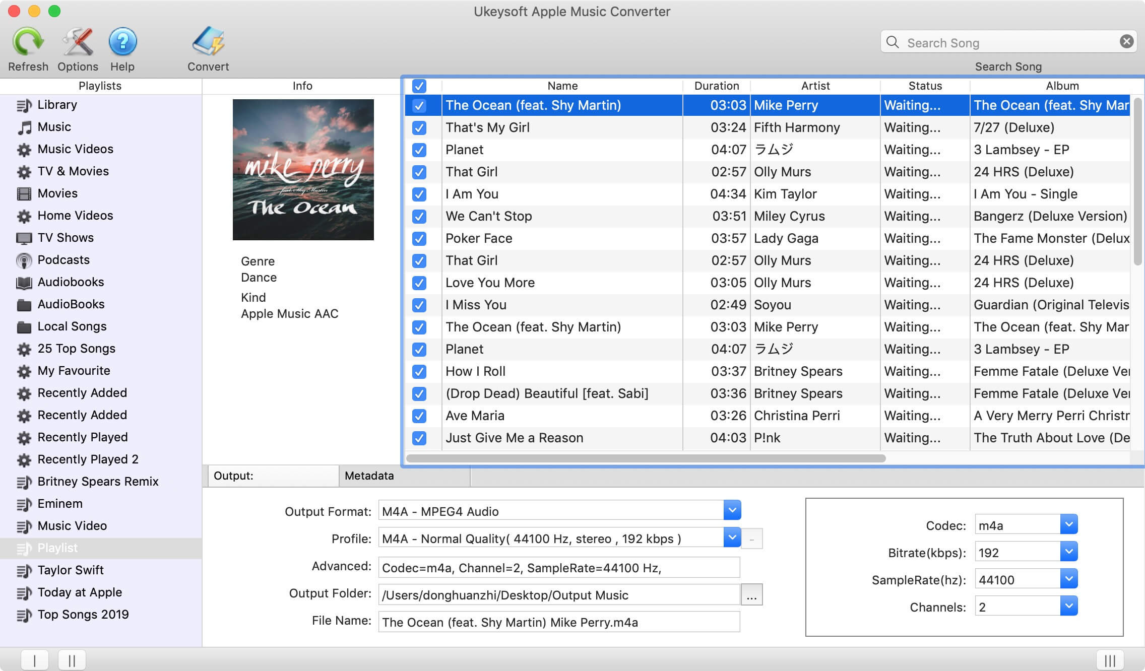select AAC files