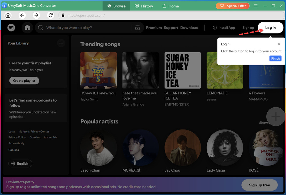 sign in spotify account