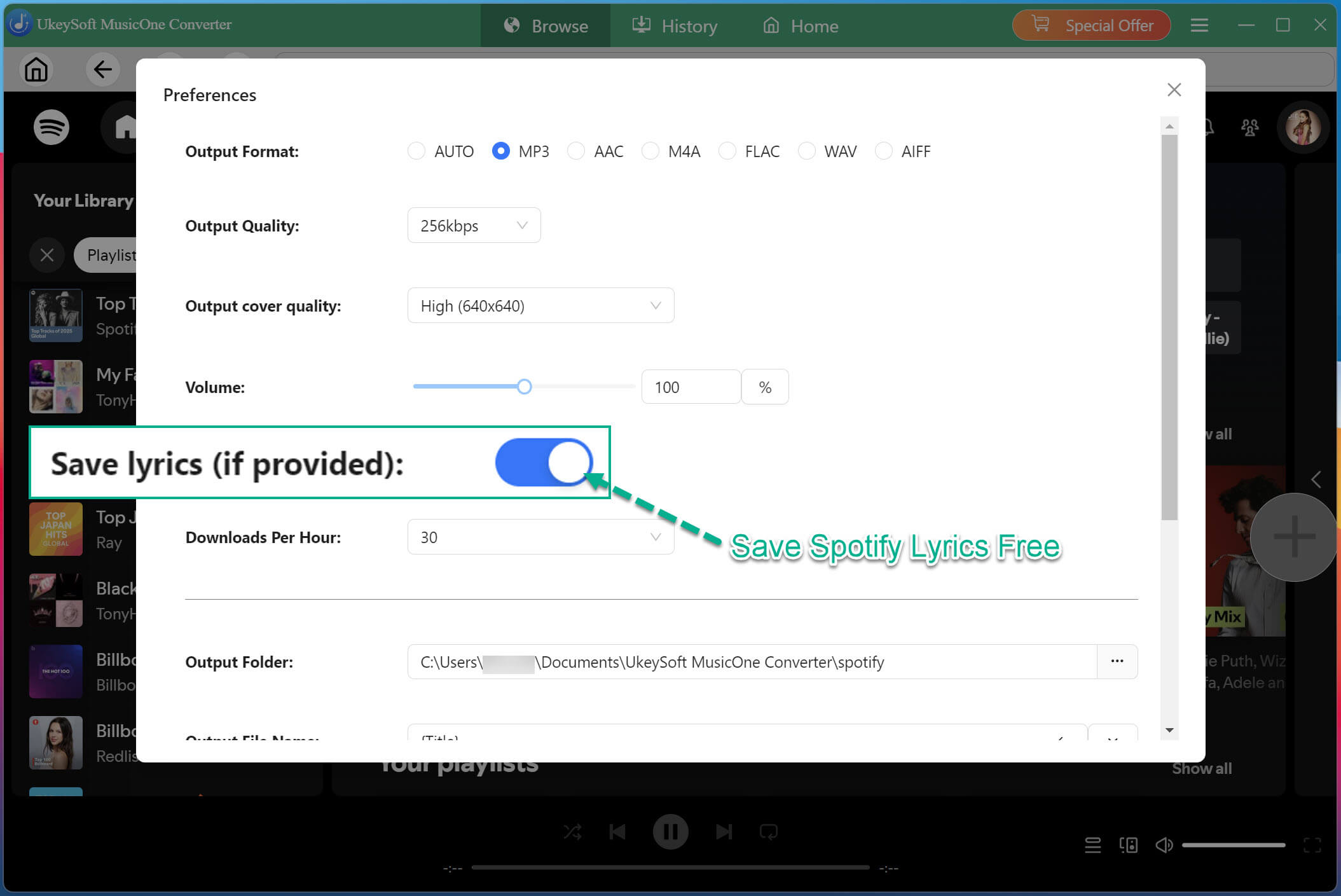 download Spotify tracks with lyrics
