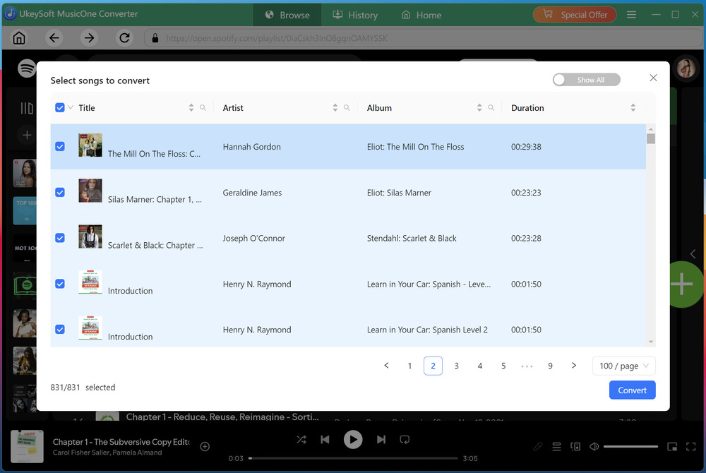Select Spotify Audiobooks
