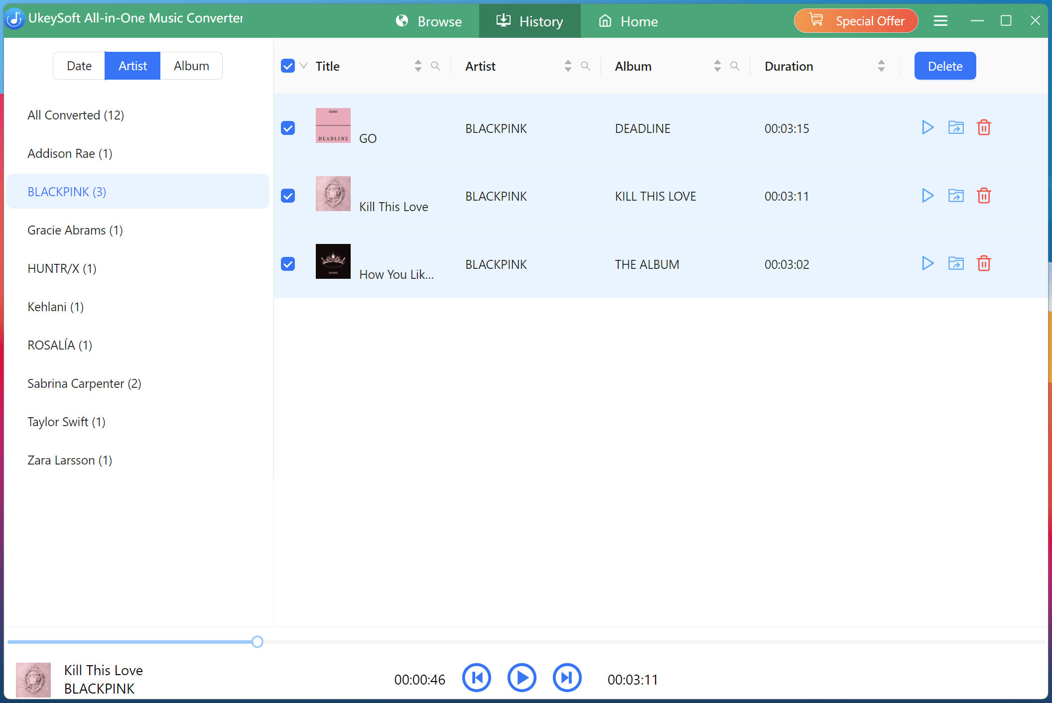 built-in music manager