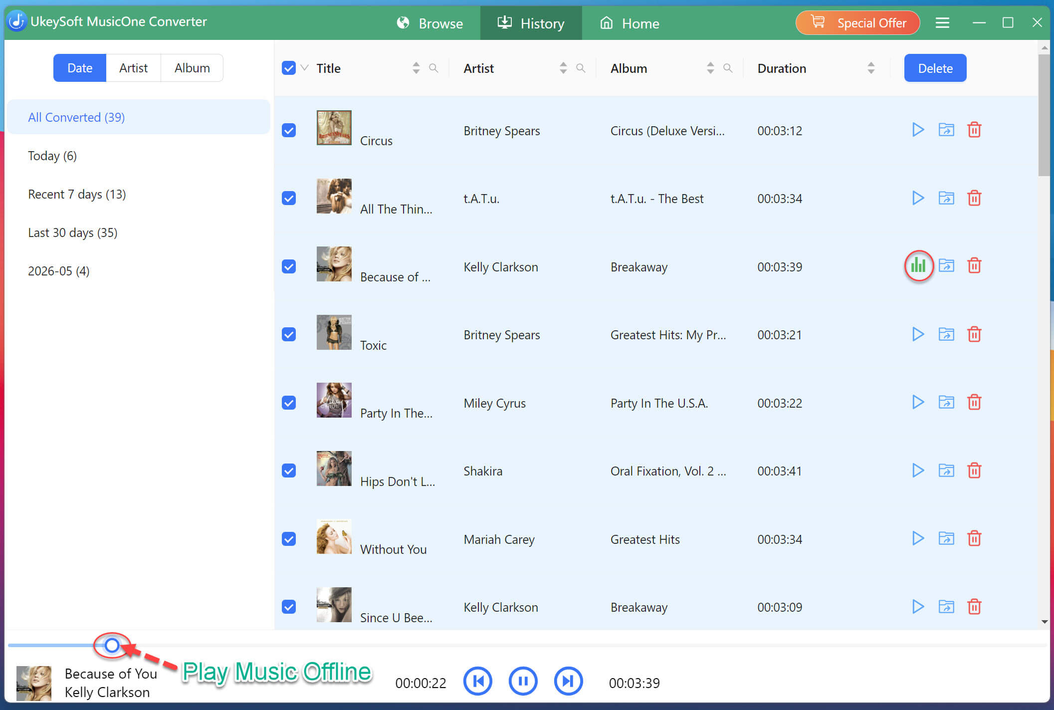 play music offline