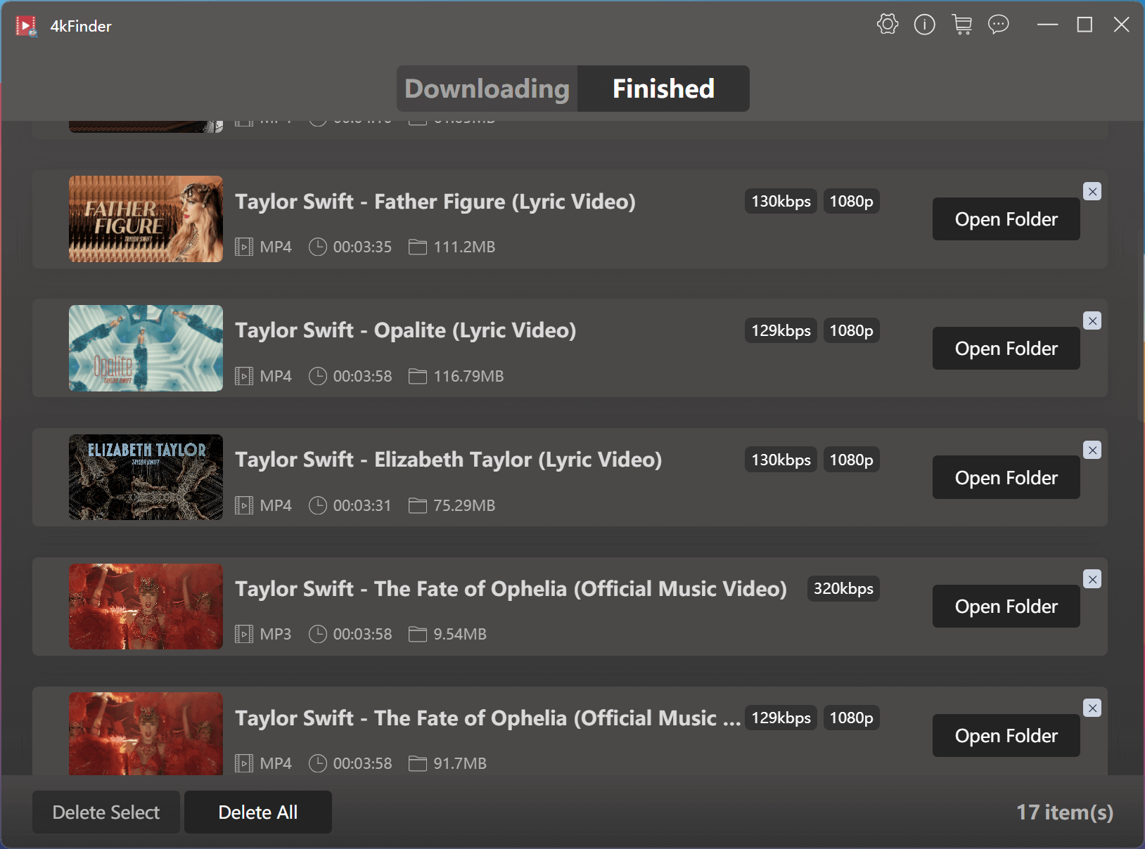 get downloaded Taylor Swift music videos