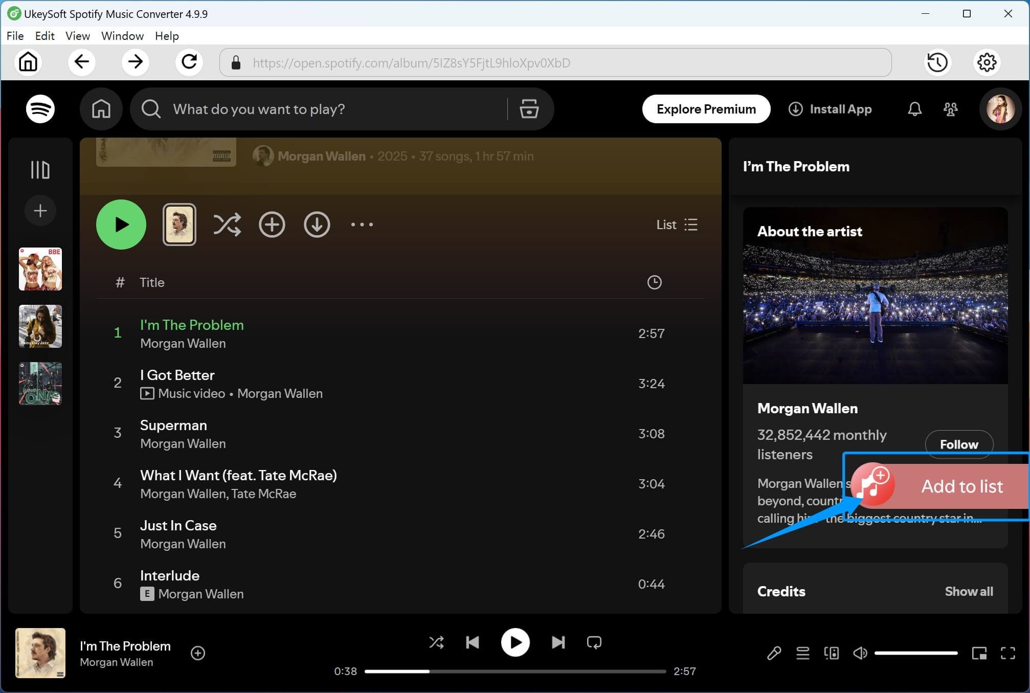add morgan wallen songs