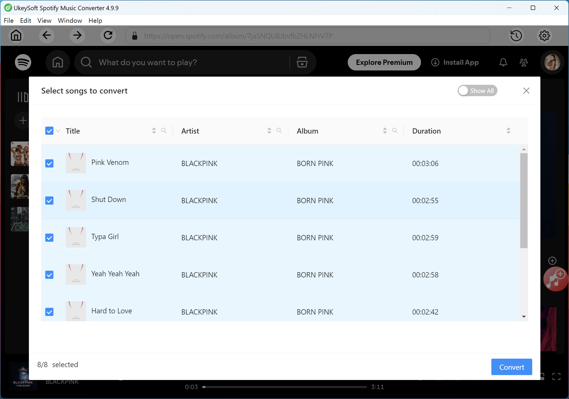 select BlackPink songs