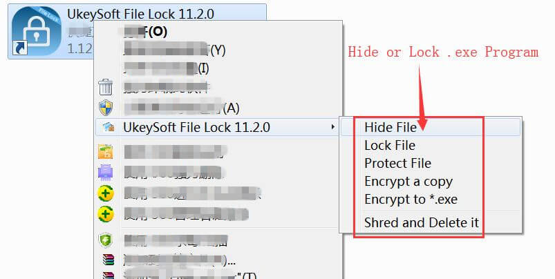 hide and lock .exe in windows