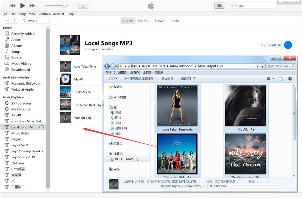 Importar Apple Music para a biblioteca do iTunes