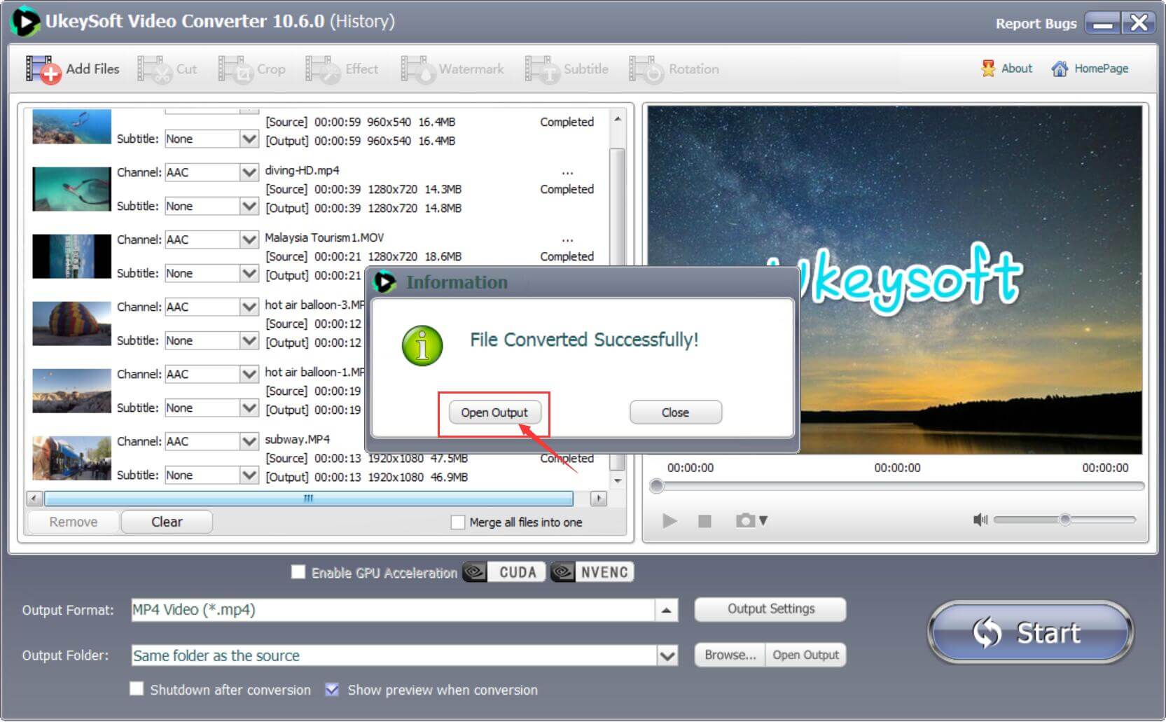 Ver el video convertido de H.264 MP4