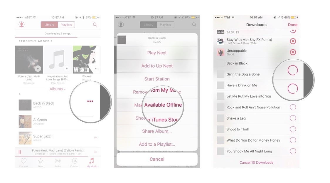 omogoči poslušanje glasbe Apple brez povezave