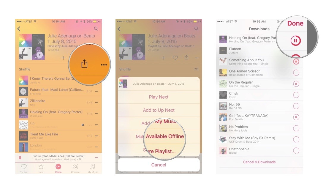 Сделать Apple Music плейлист в автономном режиме слушать
