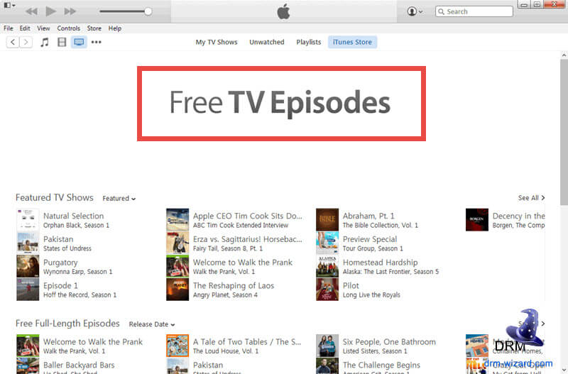download free tv shows from iTunes store