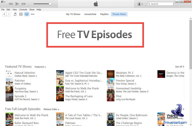 scarica gratis spettacoli televisivi dal negozio iTunes