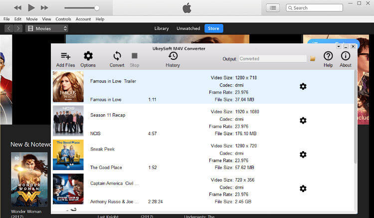 select iTunes movies to convert